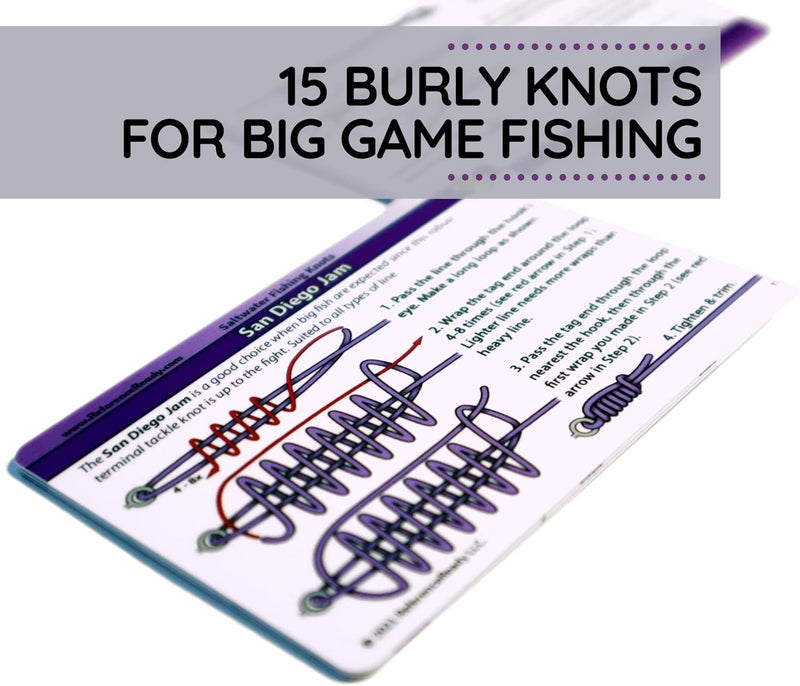 ReferenceReady Saltwater Fishing Knot Cards - Waterproof Pocket Guide to 15 Big Game Fishing Knots | Includes Portable Book of Inshore and Deep Sea Fishing Knots and a Mini Carabiner - Image 5